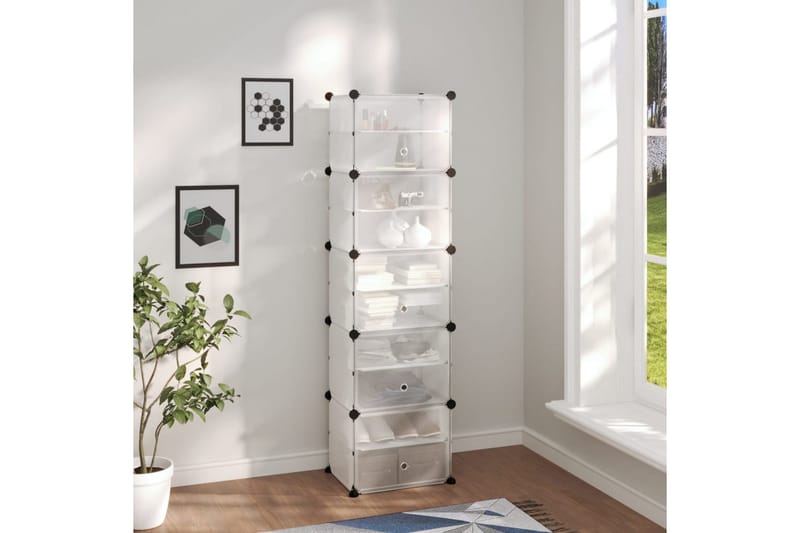 beBasic Skostativ gjennomsiktig 44x31,5x153,5 cm PP - Gjennomsiktig - Oppbevaring - Skooppbevaring