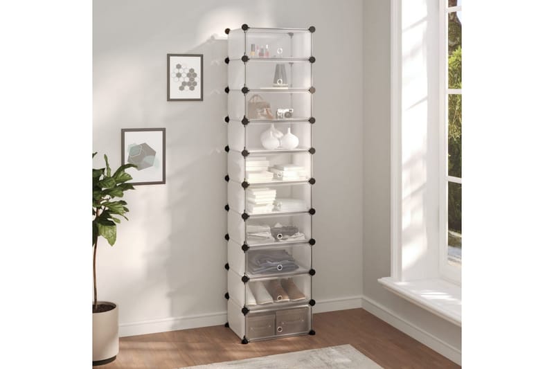 beBasic Skostativ gjennomsiktig 44x32x174 cm PP - Gjennomsiktig - Oppbevaring - Skooppbevaring