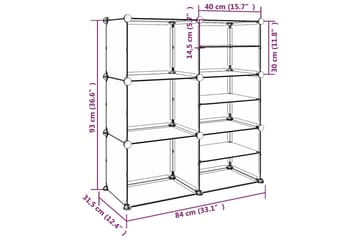 beBasic Skostativ gjennomsiktig 84x31,5x93 cm PP - Gjennomsiktig - Oppbevaring - Skooppbevaring