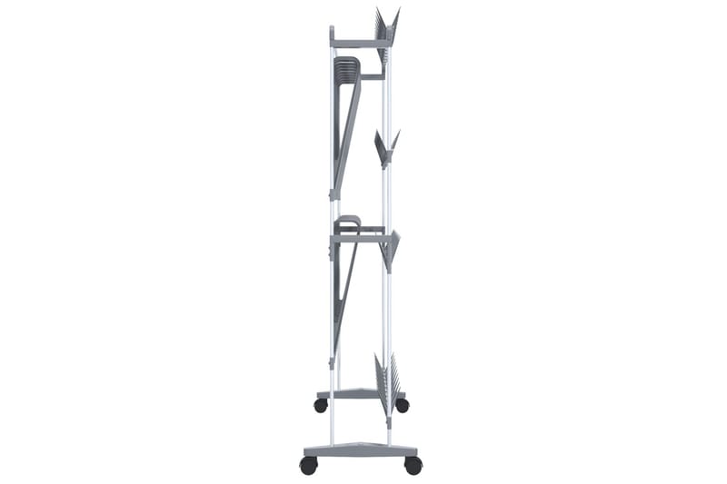 beBasic Skostativ med hjul sølv 89x27x120 cm - Silver - Oppbevaring - Skooppbevaring