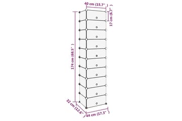 beBasic Skostativ svart 44x32x174 cm PP - Svart - Oppbevaring - Skooppbevaring