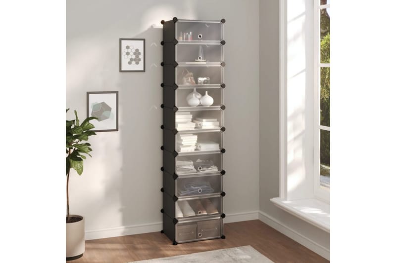 beBasic Skostativ svart 44x32x174 cm PP - Svart - Oppbevaring - Skooppbevaring