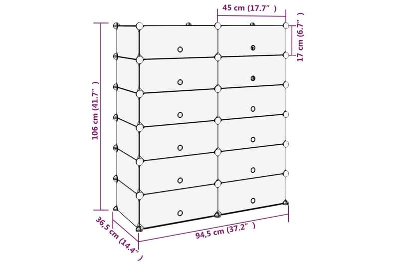 beBasic Skostativ svart 94,5x36,5x106 cm PP - Svart - Gangoppbevaring - Skooppbevaring - Skohylle & skostativ