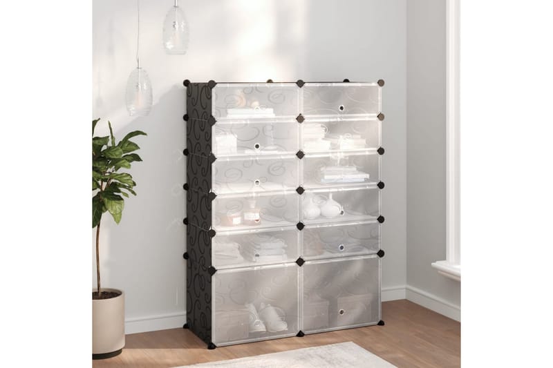 beBasic Skostativ svart 94x37x125 cm PP - Svart - Oppbevaring - Skooppbevaring