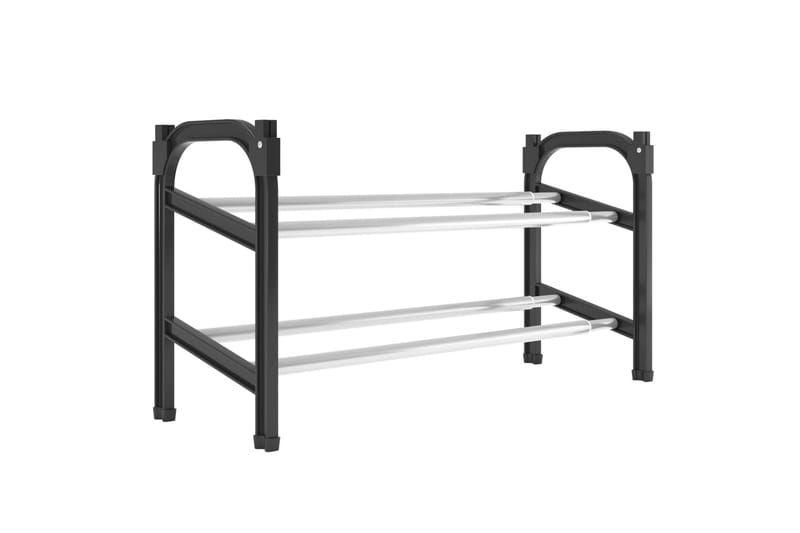 beBasic Uttrekkbart skostativ med 2 hyller 119x24x37 cm - Svart - Oppbevaring - Skooppbevaring