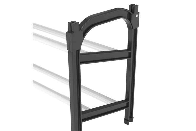 beBasic Uttrekkbart skostativ med 2 hyller 119x24x37 cm - Svart - Oppbevaring - Skooppbevaring