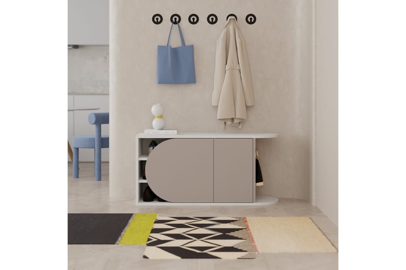 Berriaren Skoskap 104 cm - Brun/Hvit - Oppbevaring - Skooppbevaring - Skoskap