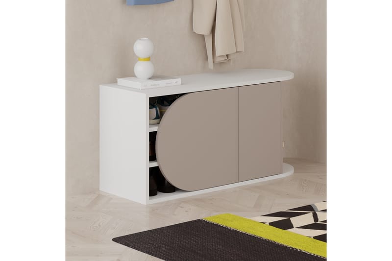 Berriaren Skoskap 104 cm - Brun/Hvit - Oppbevaring - Skooppbevaring - Skoskap