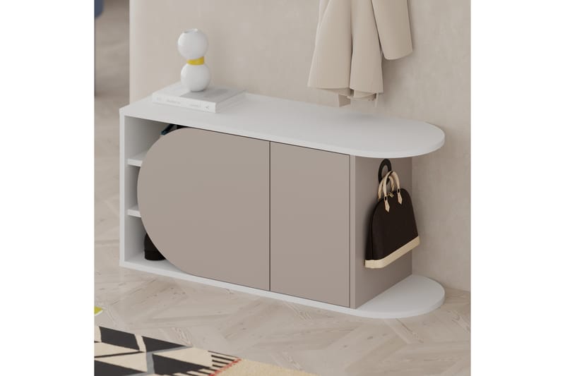 Berriaren Skoskap 104 cm - Brun/Hvit - Oppbevaring - Skooppbevaring - Skoskap