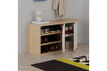 Berriaren Skoskap 104 cm - Eik/Hvit - Oppbevaring - Skooppbevaring