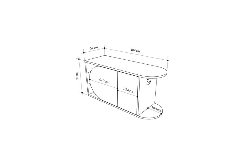 Berriaren Skoskap 104 cm - Eik/Hvit - Oppbevaring - Skooppbevaring - Skoskap