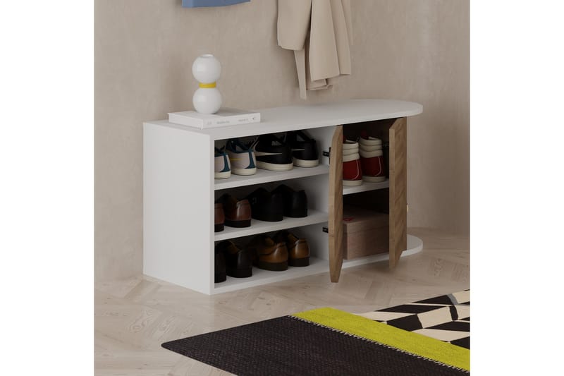 Berriaren Skoskap 104 cm - Hvit - Oppbevaring - Skooppbevaring