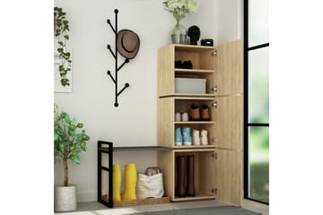 Bodsjö Skoskap 109 cm - Brun/Grå - Oppbevaring - Skooppbevaring - Skoskap