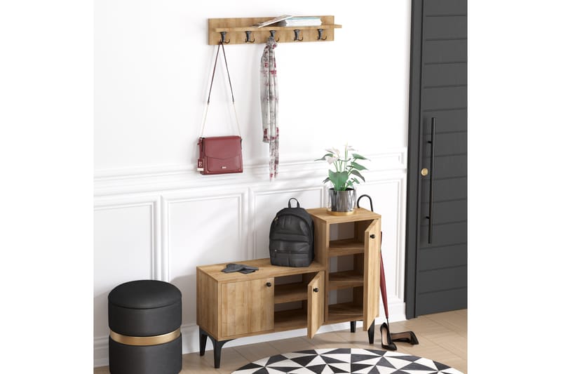 Caetano Skoskap skap 100x35 cm - Natur - Oppbevaring - Skooppbevaring - Skoskap