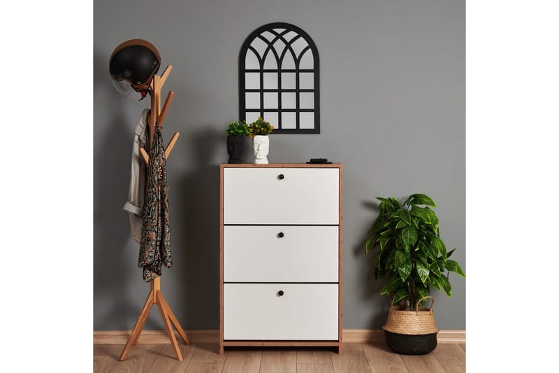 Comfortale Skoskap 26 cm - Hvit/Mintgrønn/Lysfarget tre - Oppbevaring - Skooppbevaring - Skoskap