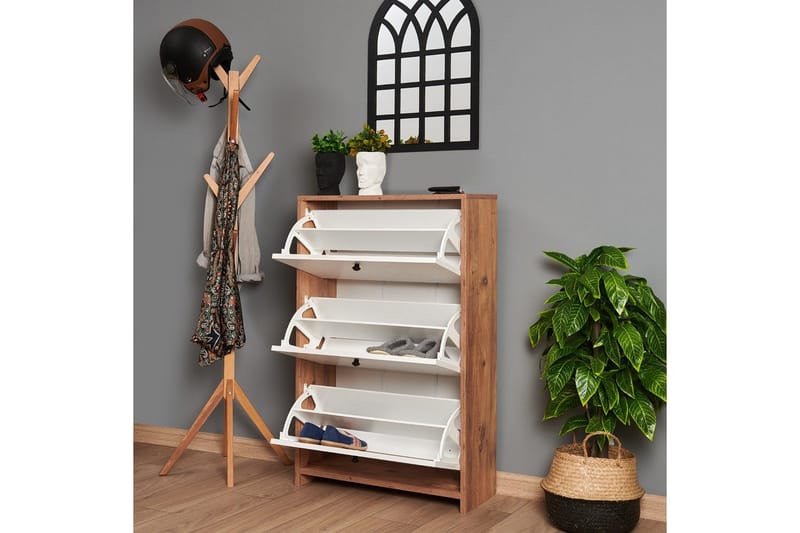 Comfortale Skoskap 26 cm - Hvit/Mintgrønn/Lysfarget tre - Oppbevaring - Skooppbevaring - Skoskap