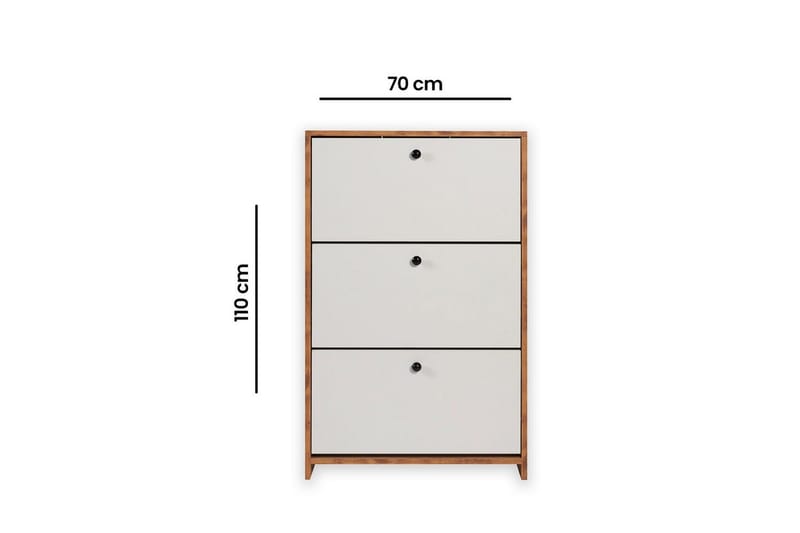 Comfortale Skoskap 26 cm - Hvit/Mintgrønn/Lysfarget tre - Oppbevaring - Skooppbevaring - Skoskap