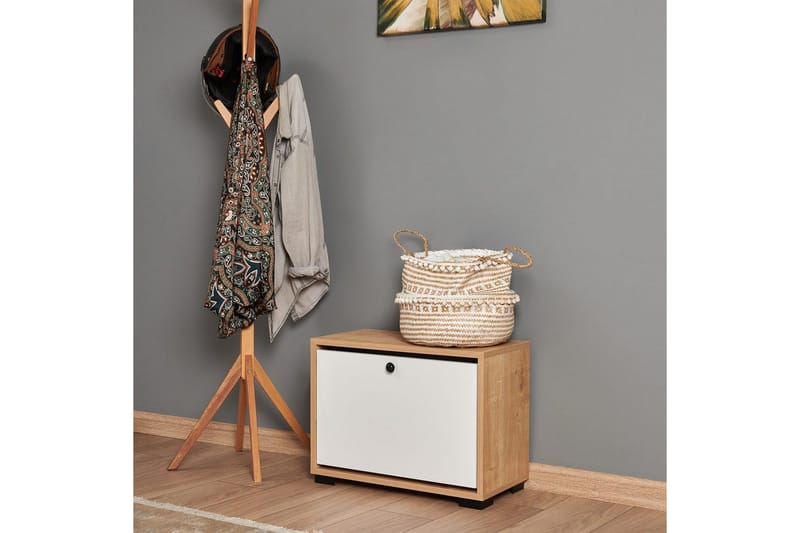 Comfortale Skoskap 60 cm - Natur/Hvit - Oppbevaring - Skooppbevaring - Skoskap