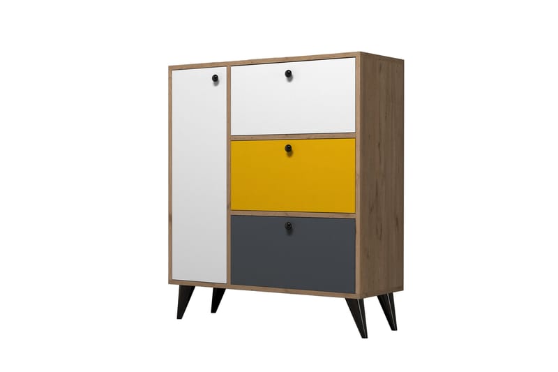 Conin Skoskap 35x90 cm - Natur/Hvit/Gul/Antrasitt - Oppbevaring - Skooppbevaring - Skoskap
