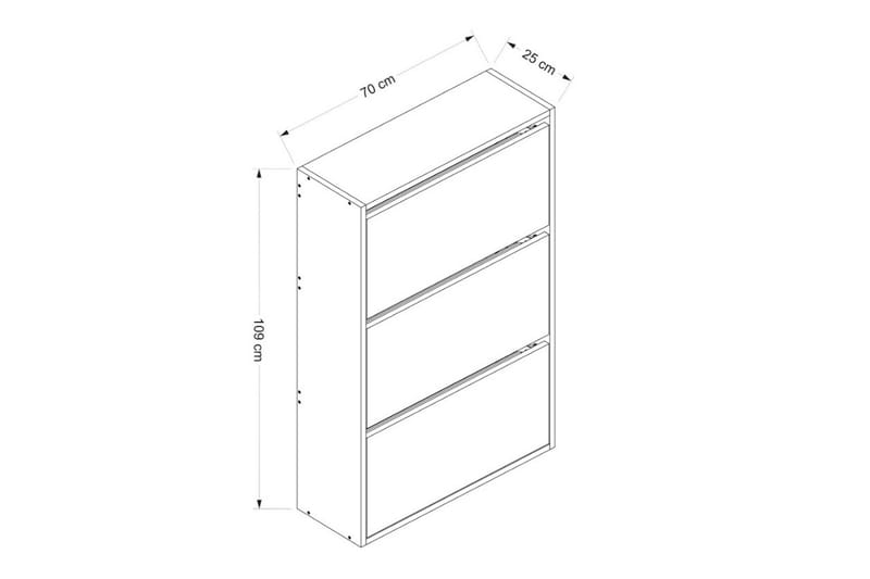 Dasina Skoskap 70 cm - Hvit - Oppbevaring - Skooppbevaring - Skoskap