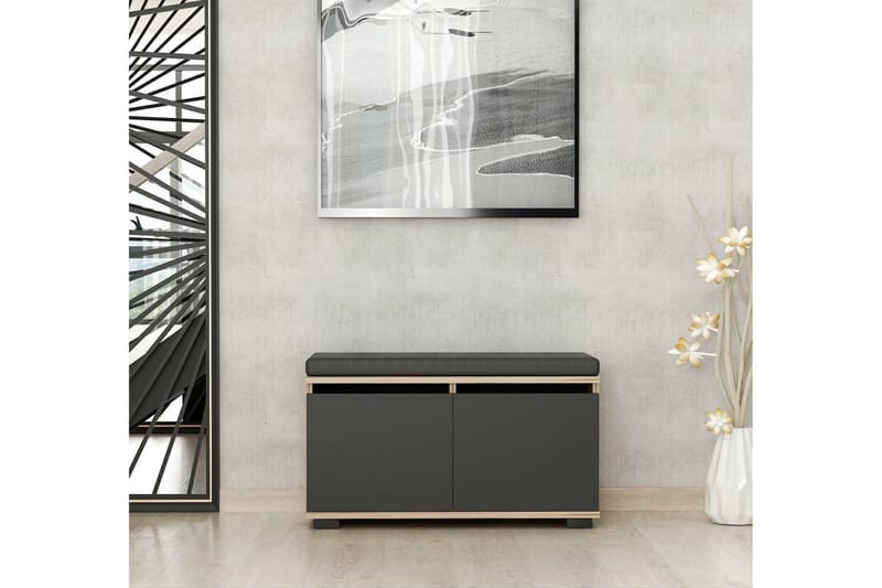 Drago Skoskap 80 cm - Valnøtt/Svart - Oppbevaring - Skooppbevaring - Skoskap