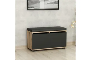 Drago Skoskap 80 cm - Valnøtt/Svart - Oppbevaring - Skooppbevaring