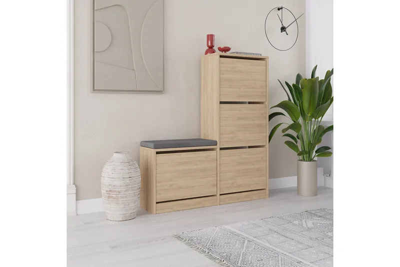 Dude Skoskap 105 cm - Eik - Oppbevaring - Skooppbevaring