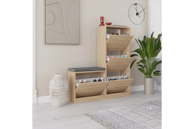 Dude Skoskap 105 cm - Eik - Oppbevaring - Skooppbevaring
