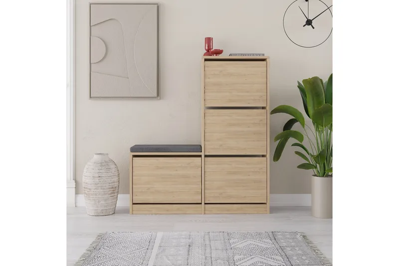 Dude Skoskap 105 cm - Eik - Oppbevaring - Skooppbevaring
