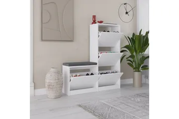 Dude Skoskap 105 cm - Hvit - Oppbevaring - Skooppbevaring