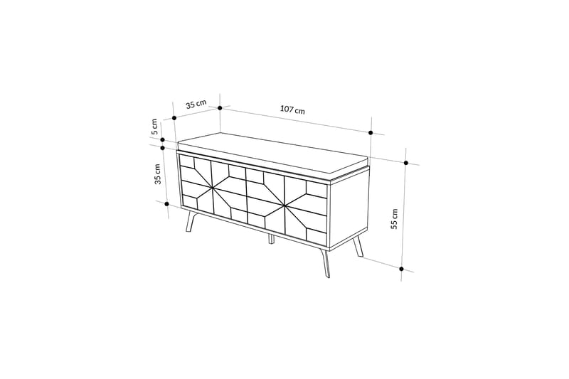 Dune Skoskap 107 cm - Brun - Oppbevaring - Skooppbevaring - Skoskap