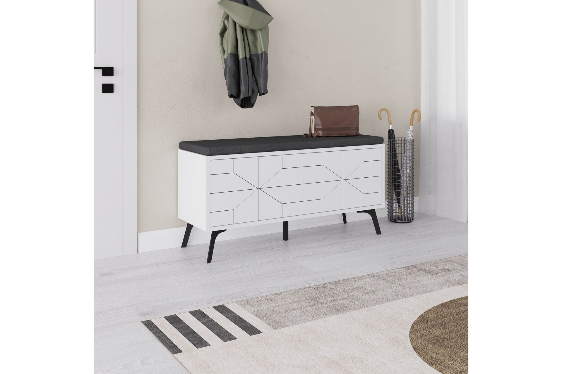 Dune Skoskap 107 cm - Hvit - Oppbevaring - Skooppbevaring - Skoskap