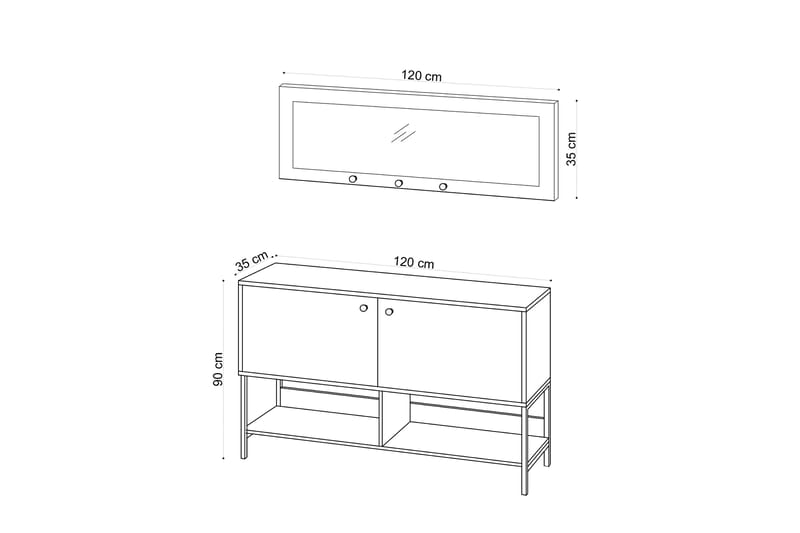 Durana Skoskap 35x120 cm - Natur - Oppbevaring - Skooppbevaring - Skoskap