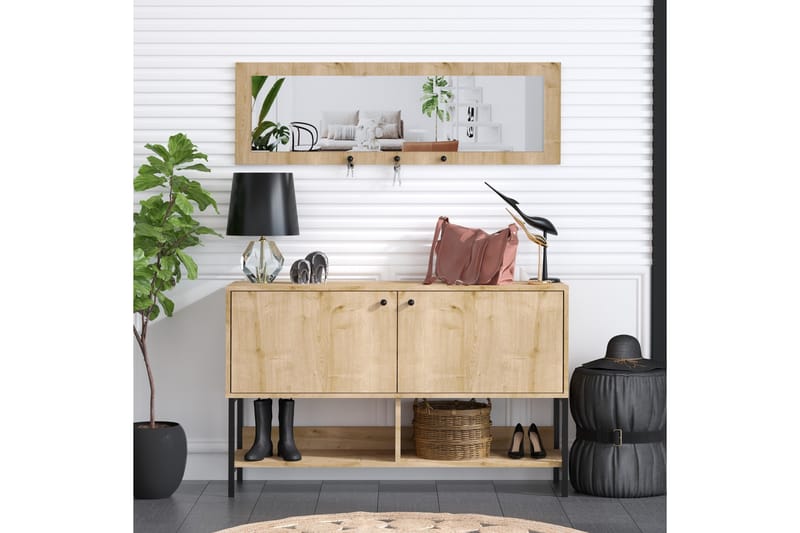 Durana Skoskap 35x120 cm - Natur - Oppbevaring - Skooppbevaring - Skoskap
