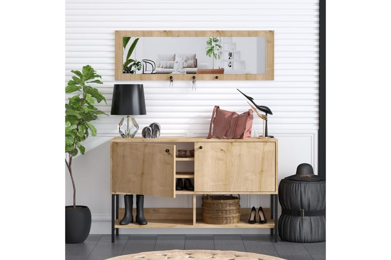 Durana Skoskap 35x120 cm - Natur - Oppbevaring - Skooppbevaring - Skoskap