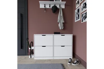 Durusu Skoskap 120,5 cm - Matt hvit - Oppbevaring - Skooppbevaring