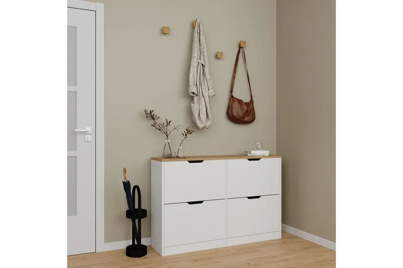 Durusu Skoskap 120 cm, Matt Hvit