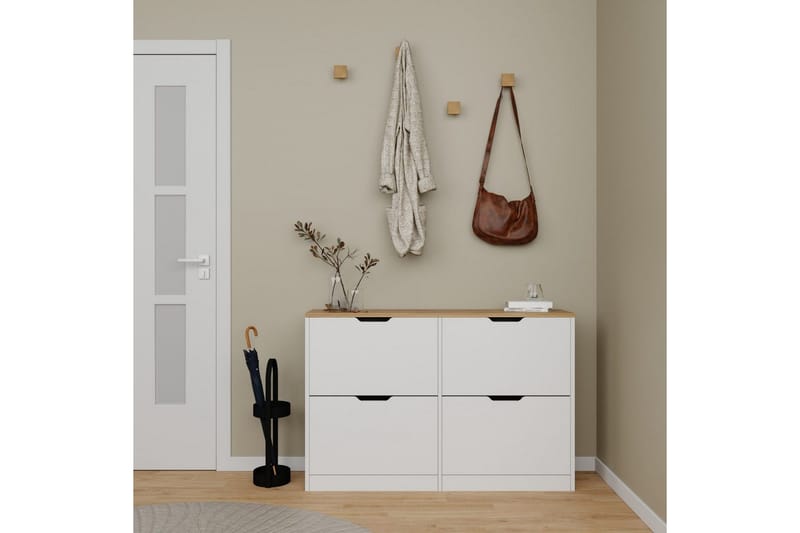 Durusu Skoskap 120 cm - Matt Hvit - Oppbevaring - Skooppbevaring - Skoskap