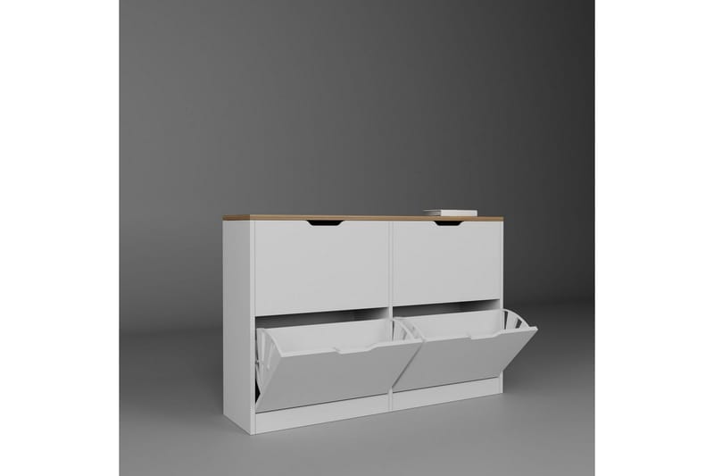 Durusu Skoskap 120 cm - Matt Hvit - Oppbevaring - Skooppbevaring - Skoskap