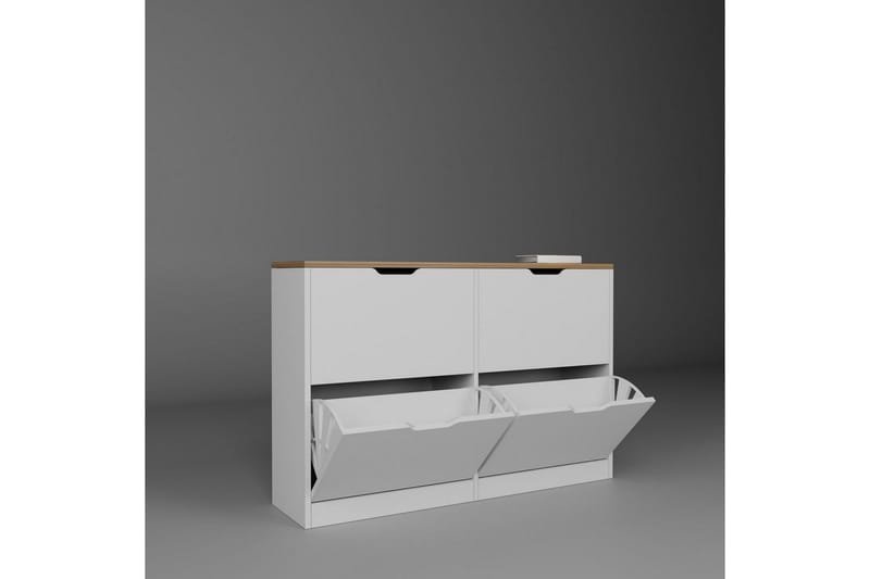 Durusu Skoskap 120 cm - Matt Hvit - Oppbevaring - Skooppbevaring - Skoskap