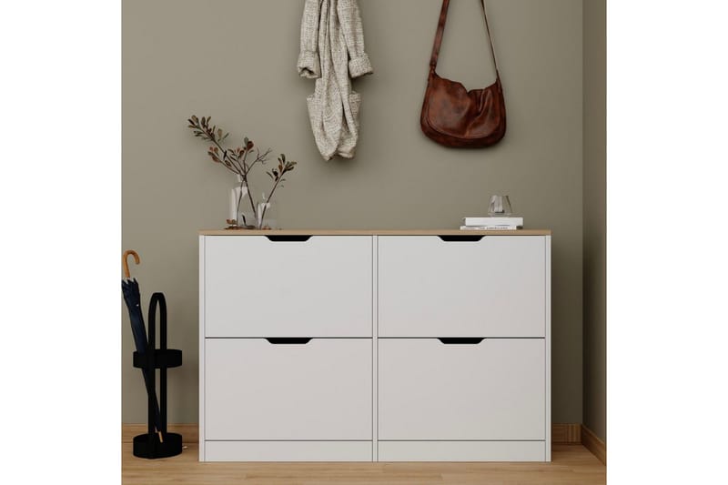 Durusu Skoskap 120 cm - Matt Hvit - Oppbevaring - Skooppbevaring - Skoskap