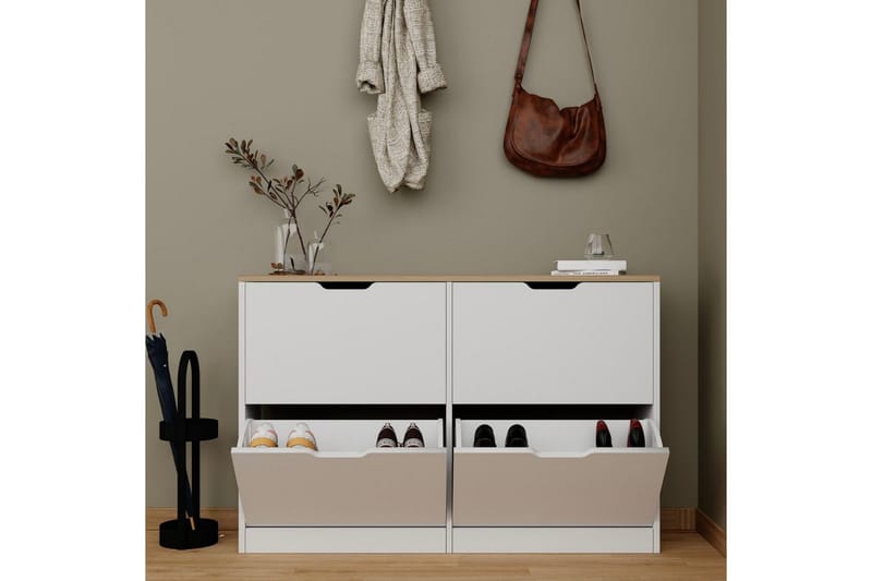 Durusu Skoskap 120 cm - Matt Hvit - Oppbevaring - Skooppbevaring - Skoskap