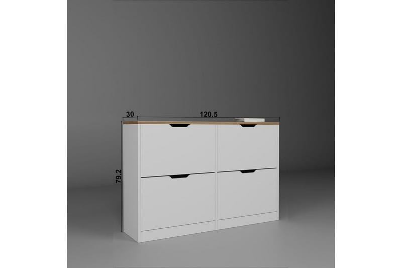 Durusu Skoskap 120 cm - Matt Hvit - Oppbevaring - Skooppbevaring - Skoskap