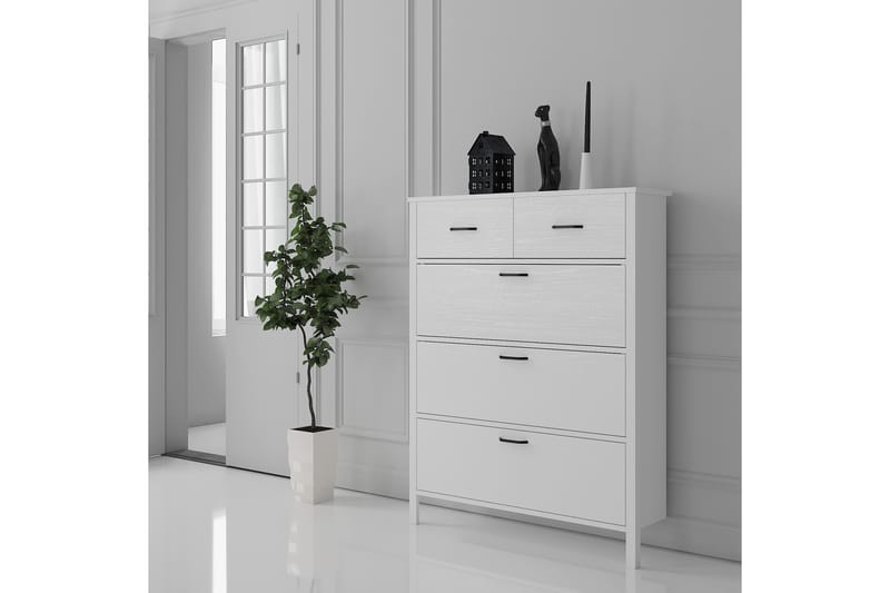 Elspet Skoskap 100 cm - Brun/Hvit - Oppbevaring - Skooppbevaring - Skoskap