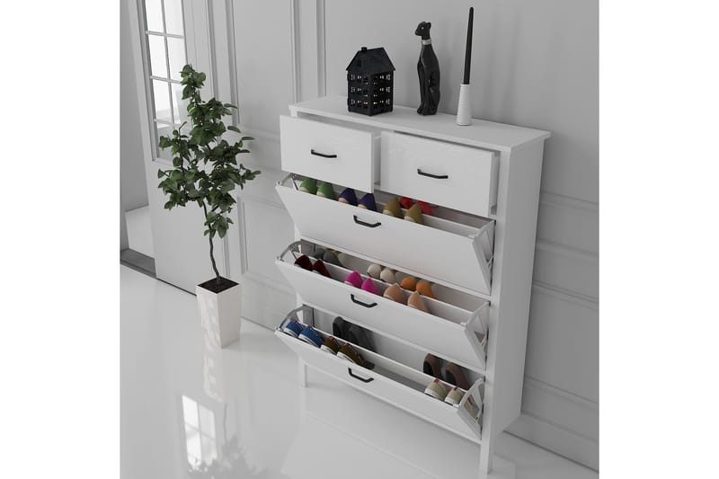 Elspet Skoskap 100 cm - Brun/Hvit - Oppbevaring - Skooppbevaring - Skoskap
