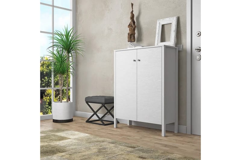 Elspet Skoskap 90 cm - Brun/Hvit - Oppbevaring - Skooppbevaring - Skoskap