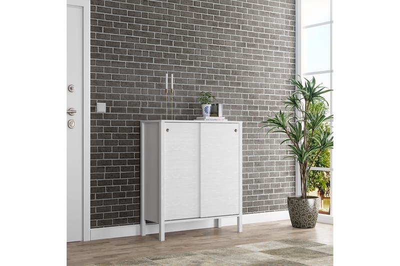 Elspet Skoskap 92 cm - Brun/Hvit - Oppbevaring - Skooppbevaring - Skoskap