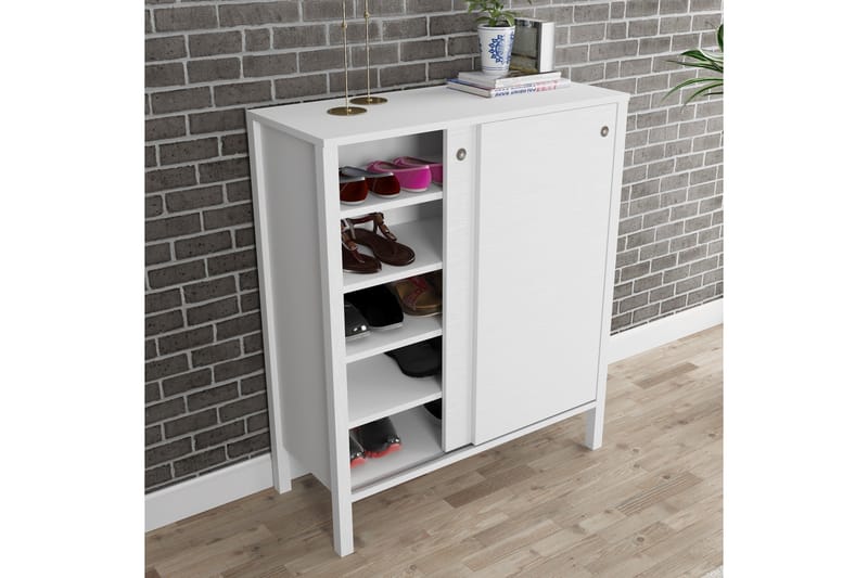 Elspet Skoskap 92 cm - Brun/Hvit - Oppbevaring - Skooppbevaring - Skoskap