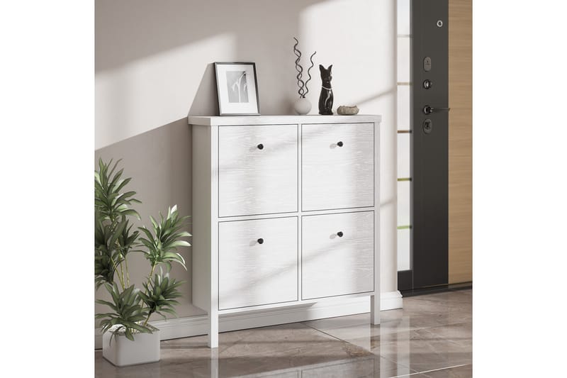 Elspet Skoskap 98 cm - Brun/Hvit - Oppbevaring - Skooppbevaring - Skoskap