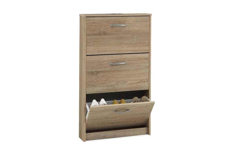 Erida Skoskap 59 cm Lav - Eik - Oppbevaring - Skooppbevaring - Skoskap